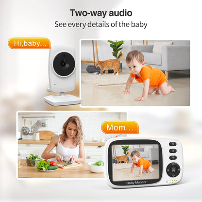 Video Baby Monitor 2.4G Wireless with 3.2 Inches LCD 2 Way Audio