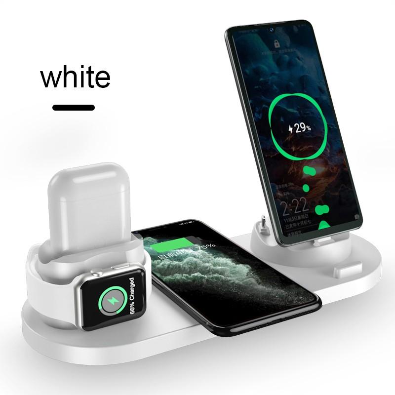 6 in 1 Wireless Charger Dock Station for iPhone/Android/Type-C USB Phones