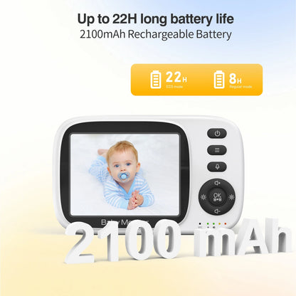 Video Baby Monitor 2.4G Wireless with 3.2 Inches LCD 2 Way Audio