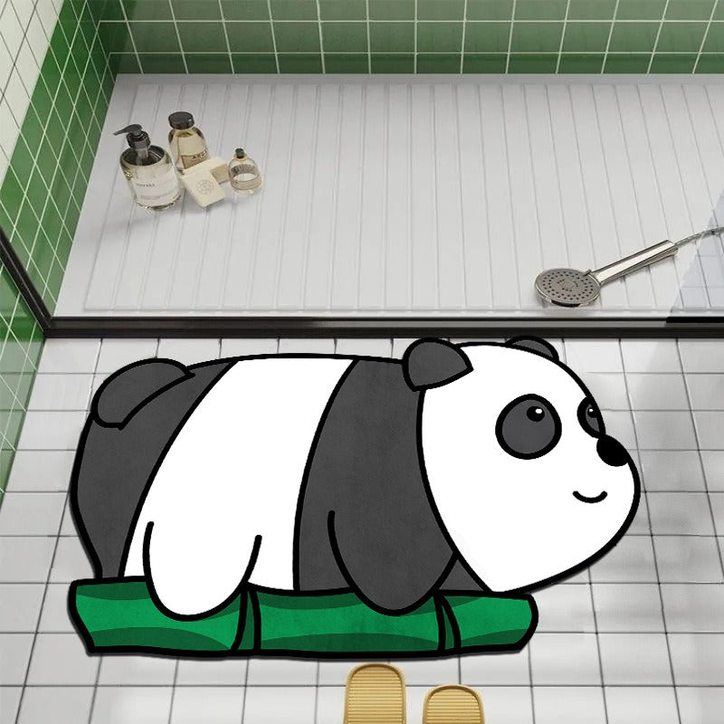 Panda bathroom door absorbent floor non-slip mat