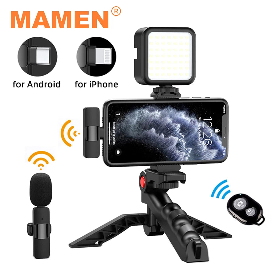 MAMEN Wireless Vlogging Kit Phone Tripod