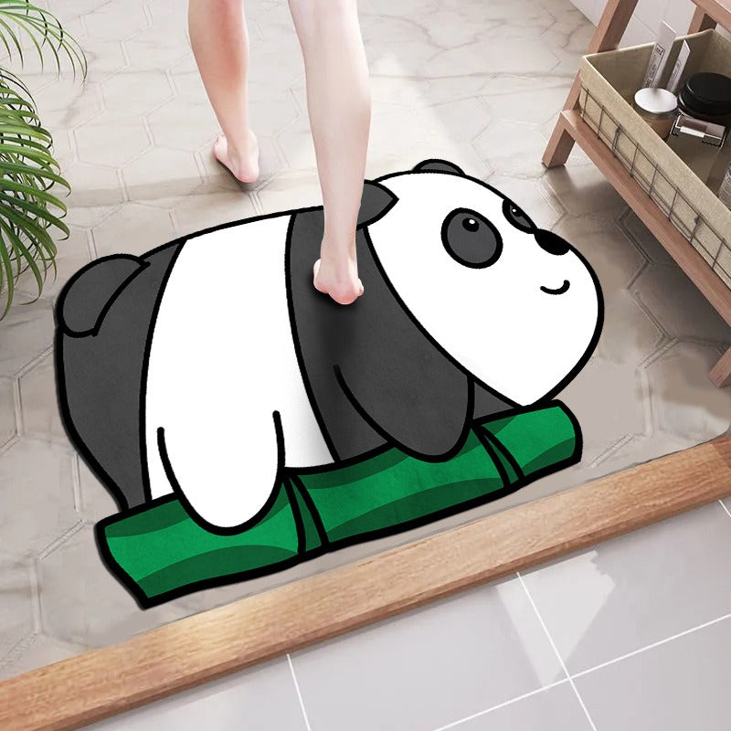 Panda bathroom door absorbent floor non-slip mat