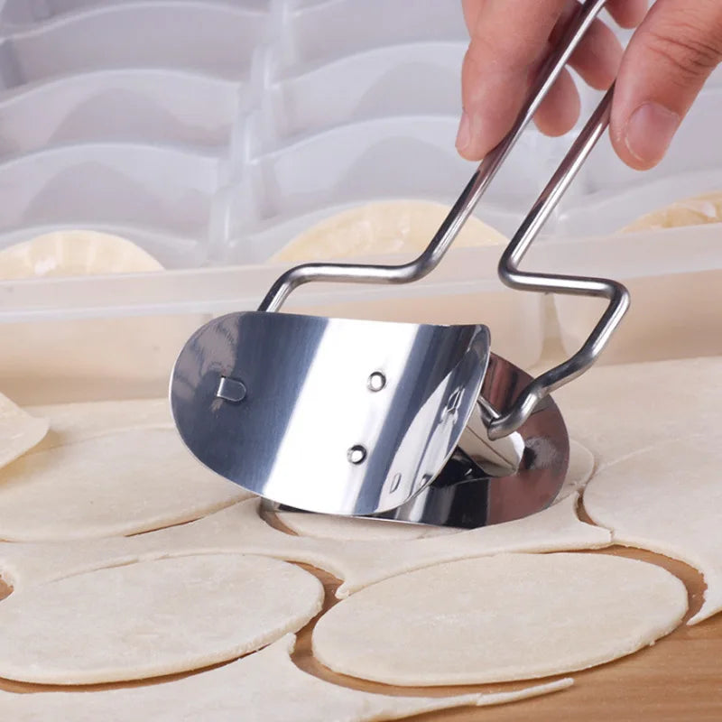 Stainless Steel Dumpling Maker Dough Circle Roller Machine Kitchen Pastry Embosser DIY Pie Ravioli Pasta Baking Accessories