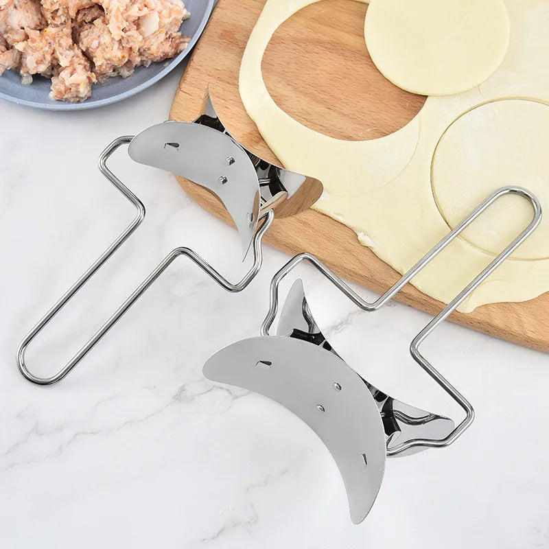 Stainless Steel Dumpling Maker Dough Circle Roller Machine Kitchen Pastry Embosser DIY Pie Ravioli Pasta Baking Accessories