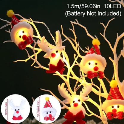 Snowman Christmas LED Garland String Light Merry Christmas Decorations For Home 2024 Cristmas Tree Ornament Xmas Navidad Gifts